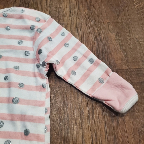 Gerber Baby Girl Cotton Sleep Sack Pink Striped Silver Sparkle Polka Dot Infant - Picture 6 of 7